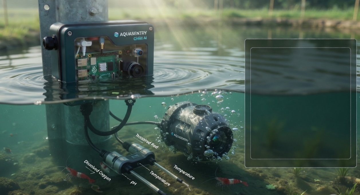 Sensors and camera at the pond