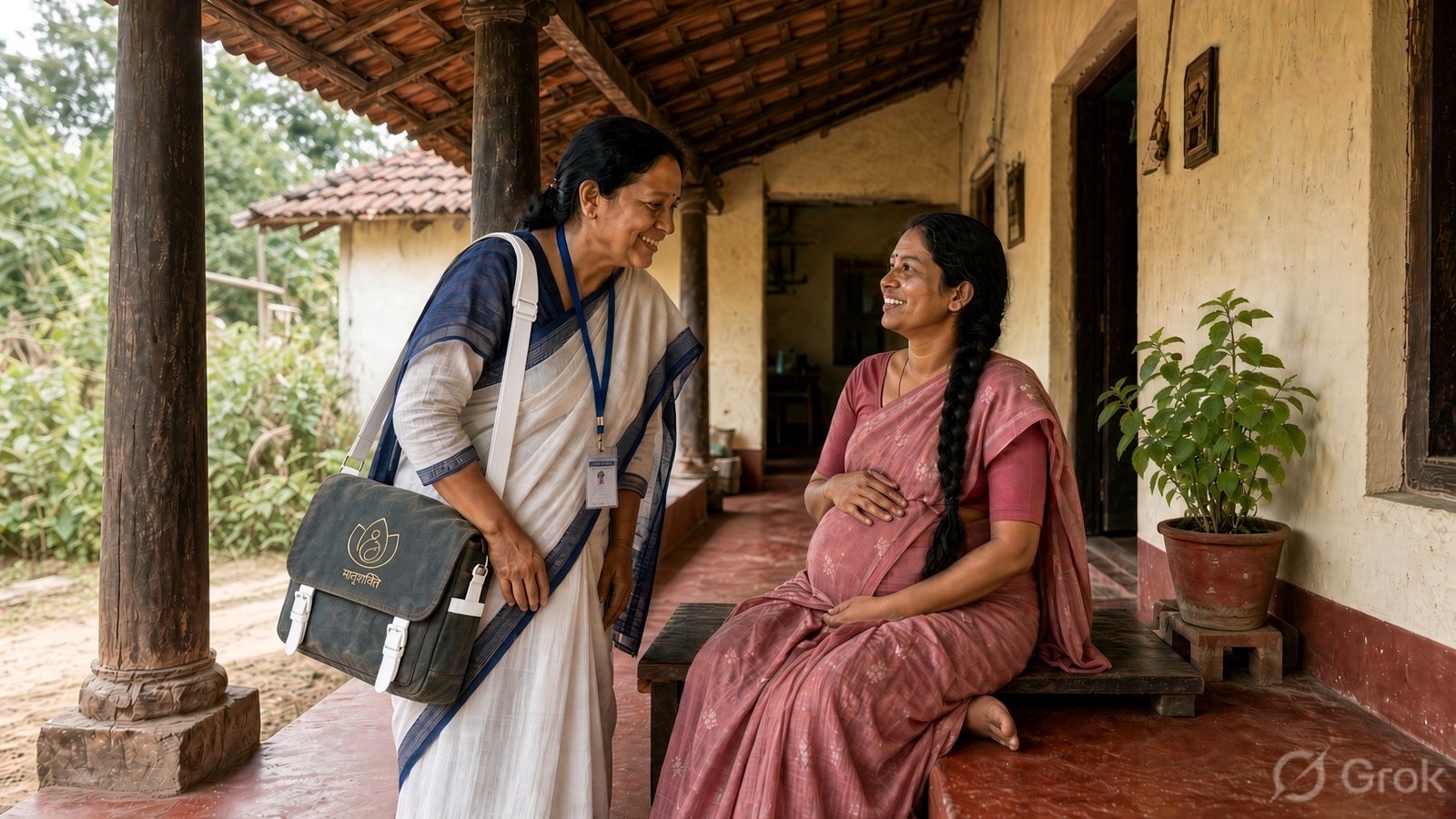 ASHA with a mother at home — Odisha