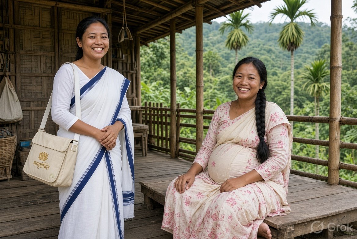 ASHA with a mother at home — North-East